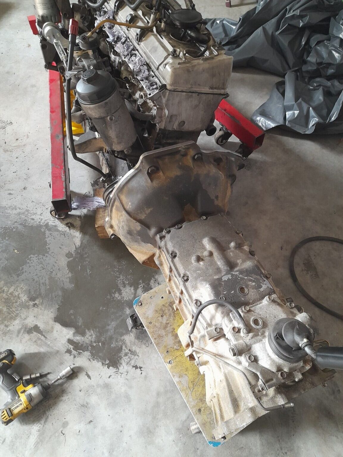 Mercedes OM606 engine to Nissan Patrol ZD30 gearbox adapter plate.